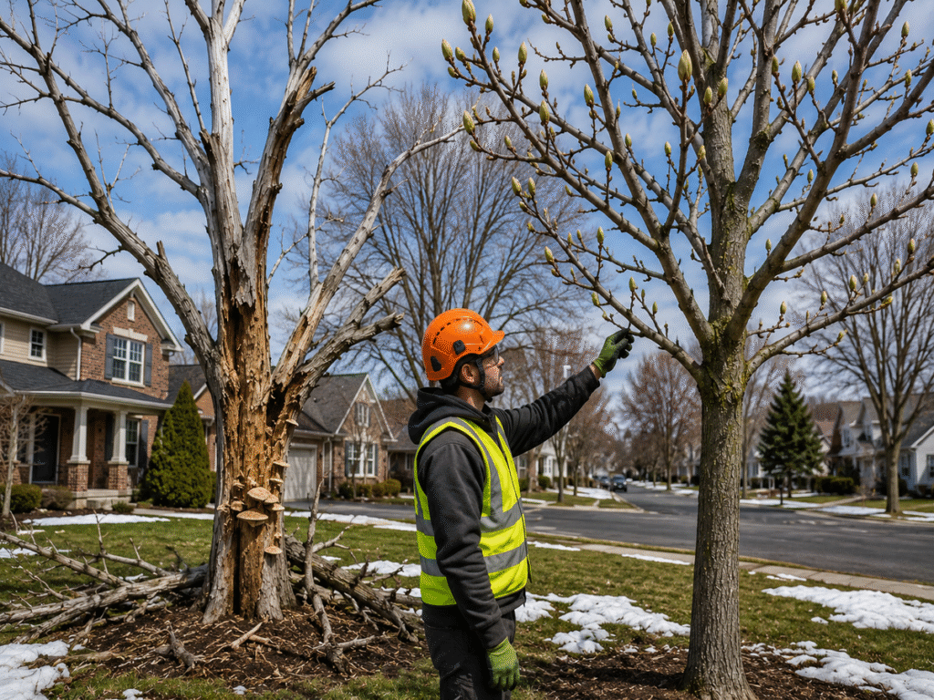 Dead tree vs dormant tree inspection on a Western New York residential property in Buffalo NY