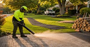 Immaculate yard showing the results of professional tree removal cleanup Buffalo NY without any leftover wood or debris.