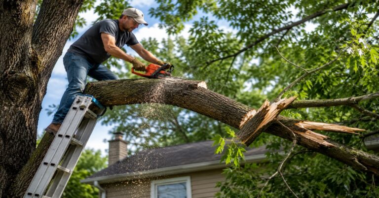 Common tree trimming mistakes made by homeowners in Buffalo NY showing improper branch cuts