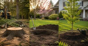 Certified arborist preparing soil to replace tree after removal in Buffalo NY