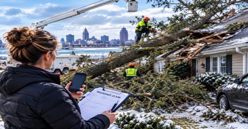 Does homeowners insurance cover tree removal after storm damage in Buffalo NY