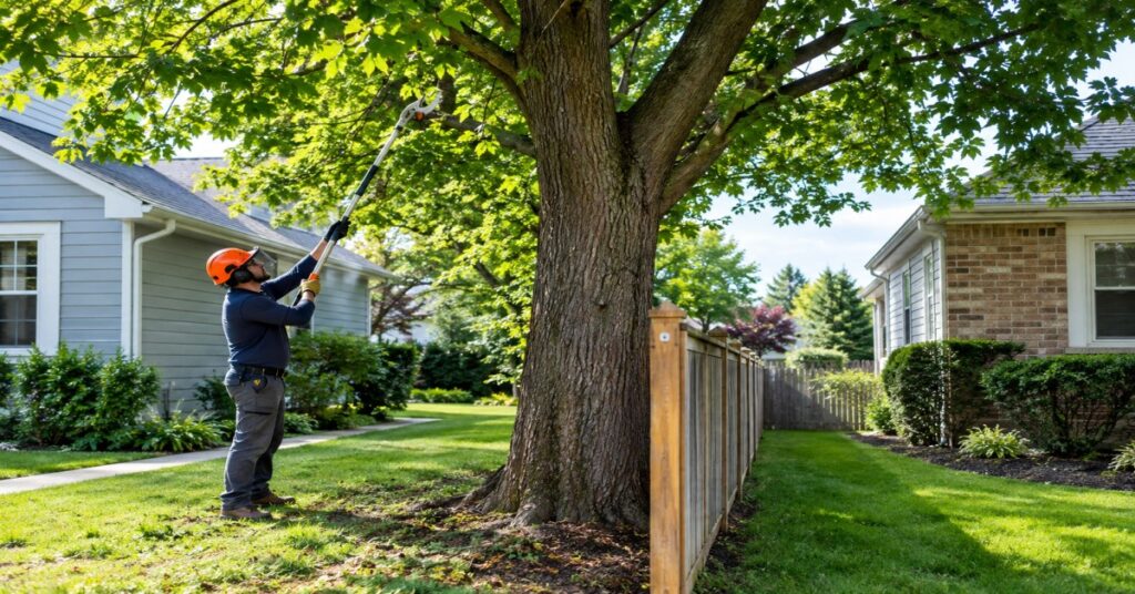 Tree on property line who pays ny guide showing boundary line branches in Buffalo NY